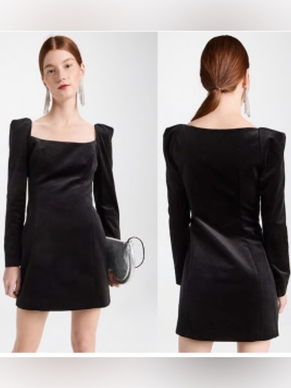 A.L.C. Carolyn Velvet Long Sleeve Mini Dress